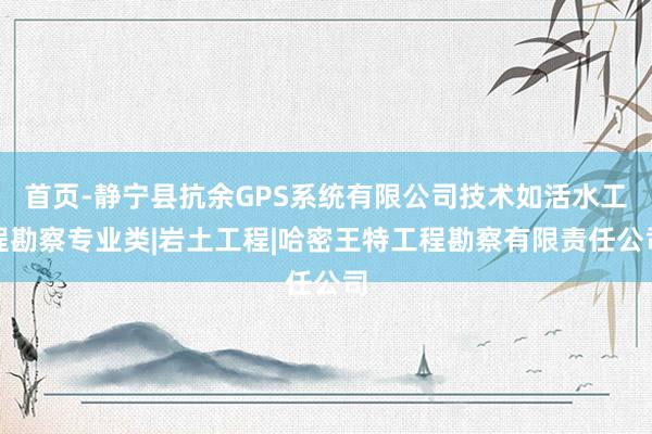 首页-静宁县抗余GPS系统有限公司技术如活水工程勘察专业类|岩土工程|哈密王特工程勘察有限责任公司